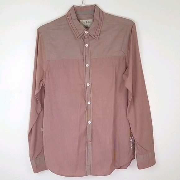 GUESS Red Striped Long-Sleeve w/Back Graphic, M - Picture 2 of 11